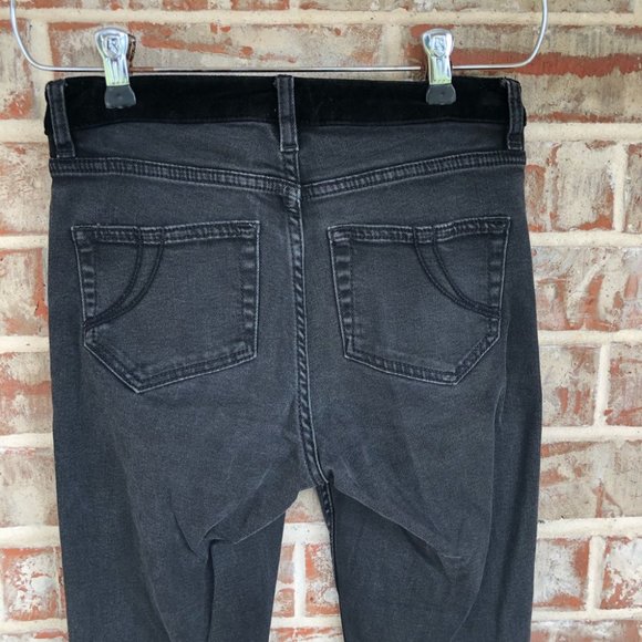 Maje Black Velvet Trim Pino Designer Skinny Jeans 24 - Picture 7 of 12